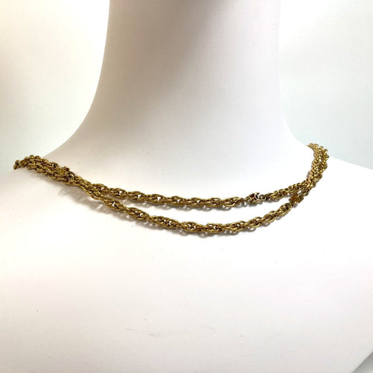CHANEL Necklace Gold Plated gold CC COCO Mark Women Used Authentic