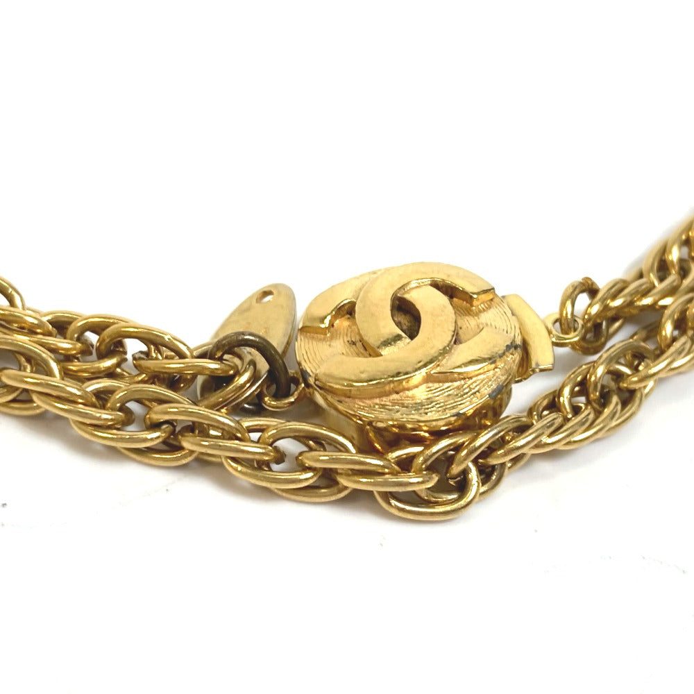 CHANEL Necklace Gold Plated gold CC COCO Mark Women Used Authentic