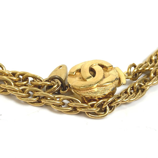 CHANEL Necklace Gold Plated gold CC COCO Mark Women Used Authentic
