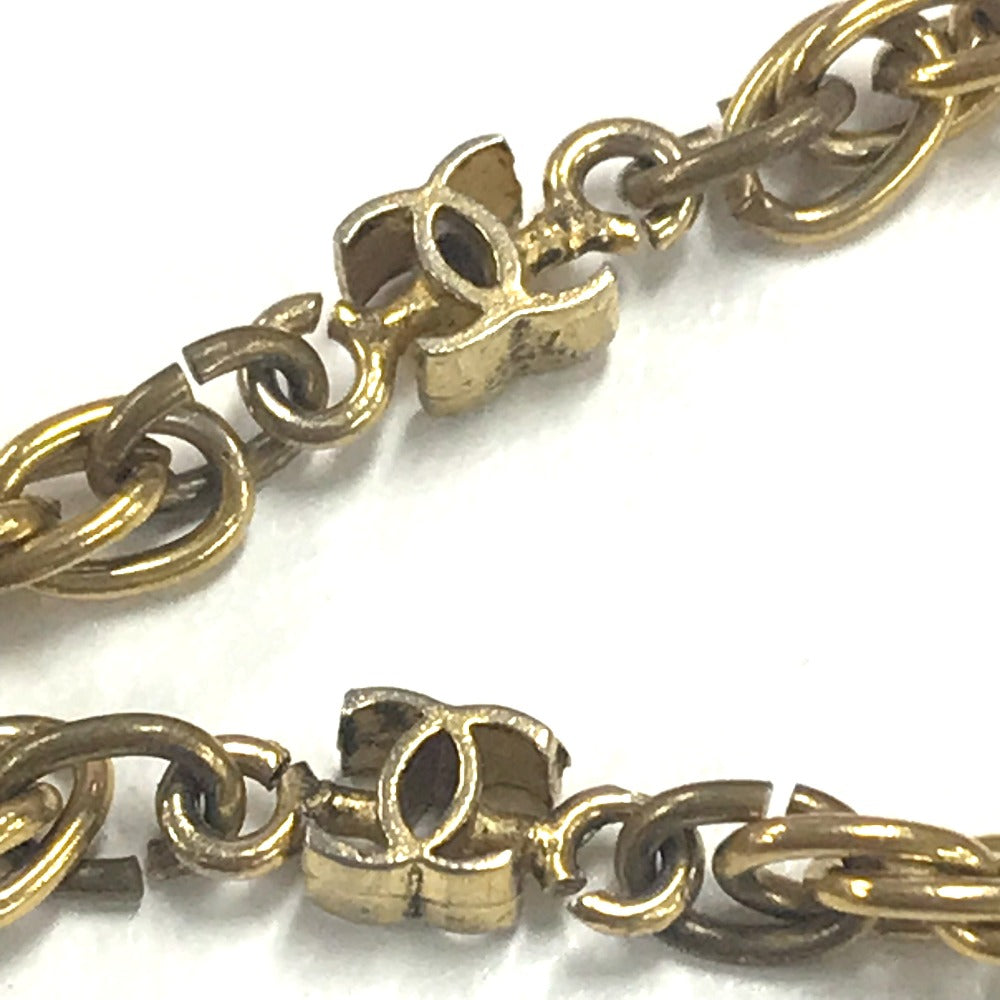 CHANEL Necklace Gold Plated gold CC COCO Mark Women Used Authentic