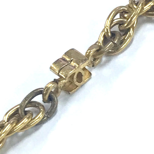 CHANEL Necklace Gold Plated gold CC COCO Mark Women Used Authentic