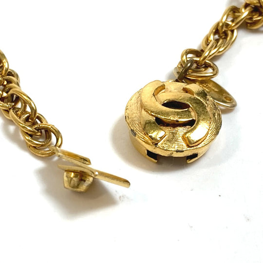 CHANEL Necklace Gold Plated gold CC COCO Mark Women Used Authentic