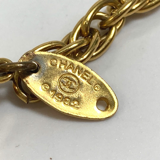 CHANEL Necklace Gold Plated gold CC COCO Mark Women Used Authentic