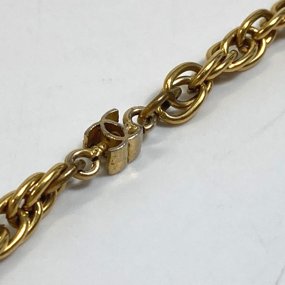 CHANEL Necklace Gold Plated gold CC COCO Mark Women Used Authentic