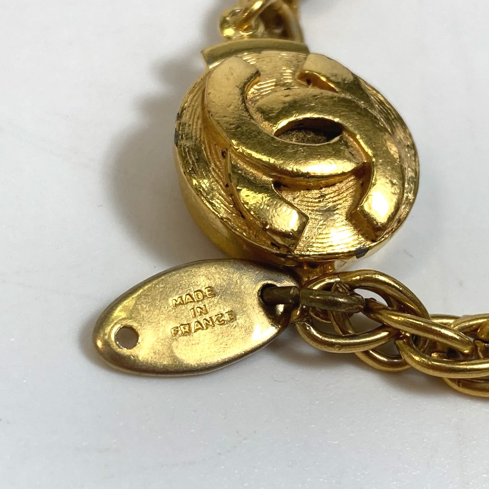 CHANEL Necklace Gold Plated gold CC COCO Mark Women Used Authentic