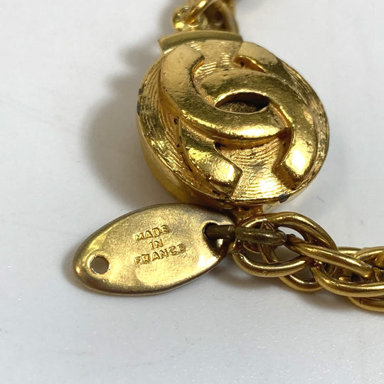 CHANEL Necklace Gold Plated gold CC COCO Mark Women Used Authentic