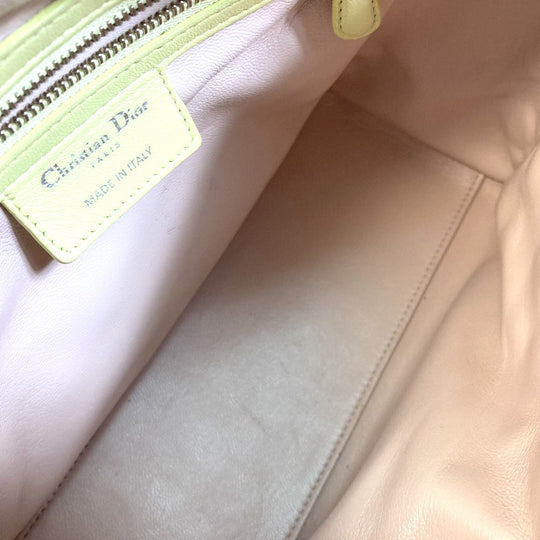 Dior Handbag leather blue x yellow x pink Canage Lady Dior Women Used Authentic