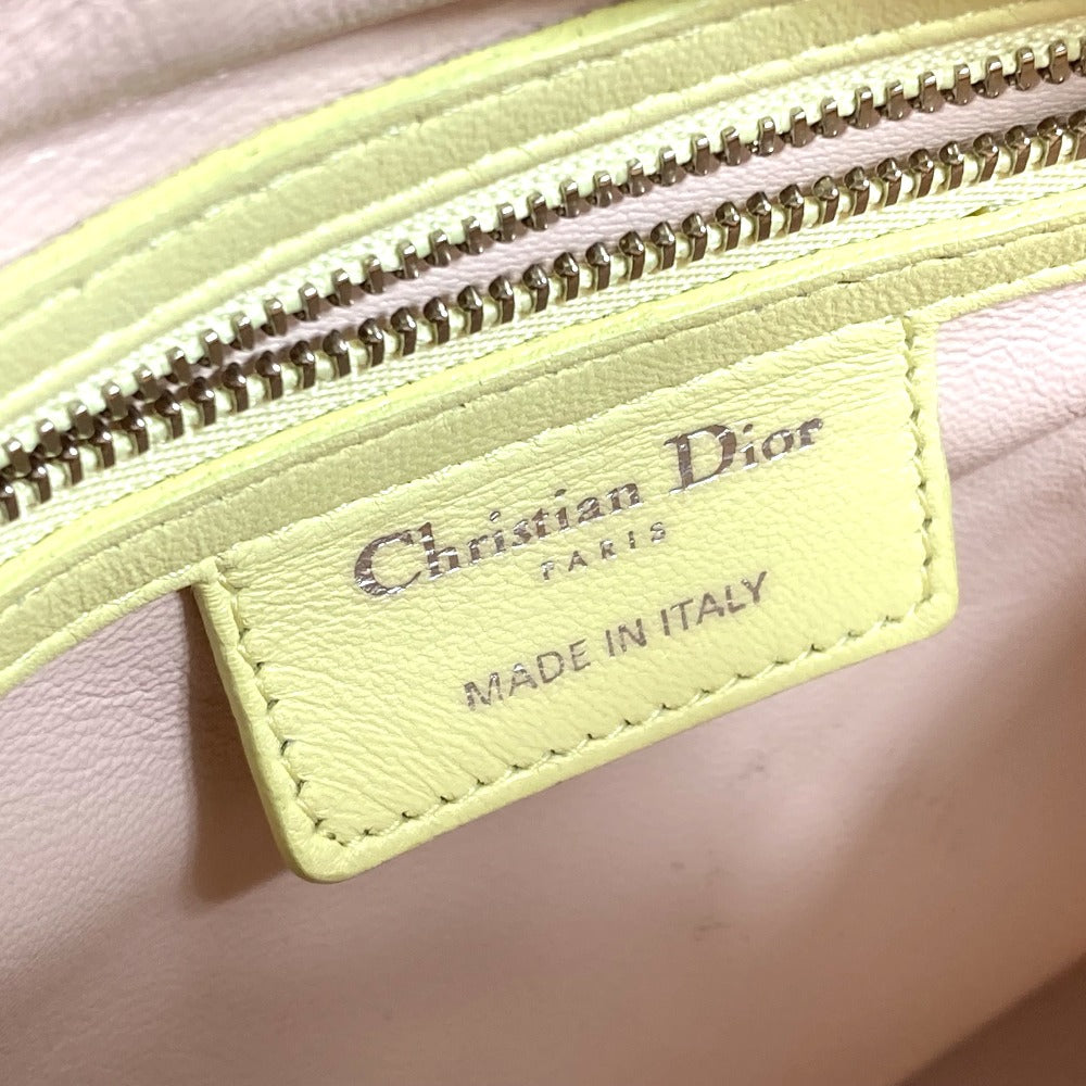 Dior Handbag leather blue x yellow x pink Canage Lady Dior Women Used Authentic