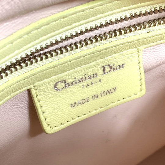 Dior Handbag leather blue x yellow x pink Canage Lady Dior Women Used Authentic