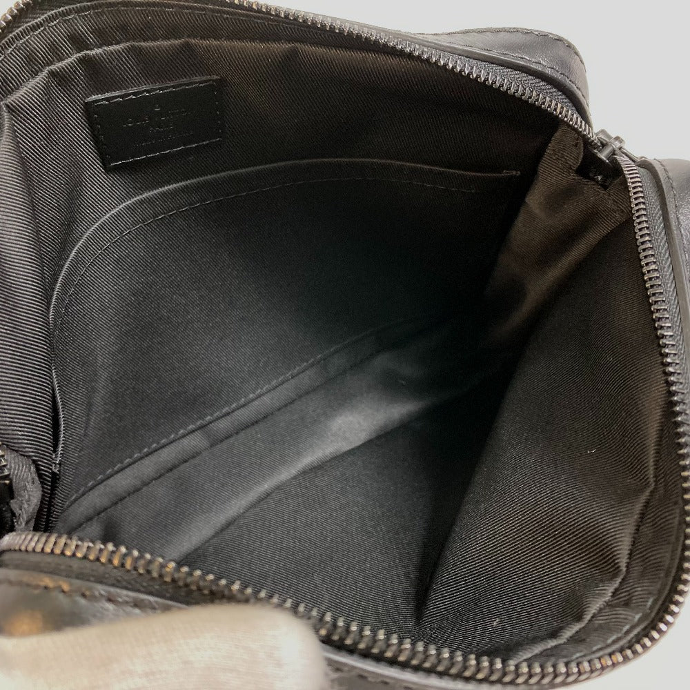 LOUIS VUITTON Sling bag M69827 Monogram shadow leather black Monogram shadow Duo messenger mens Used Authentic