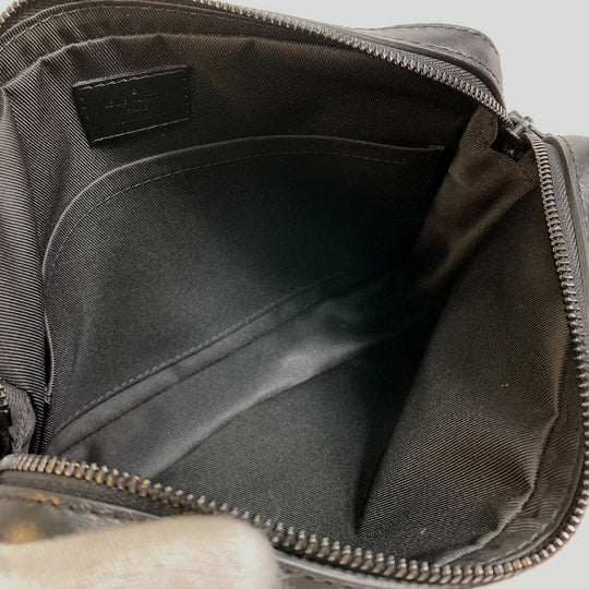 LOUIS VUITTON Sling bag M69827 Monogram shadow leather black Monogram shadow Duo messenger mens Used Authentic