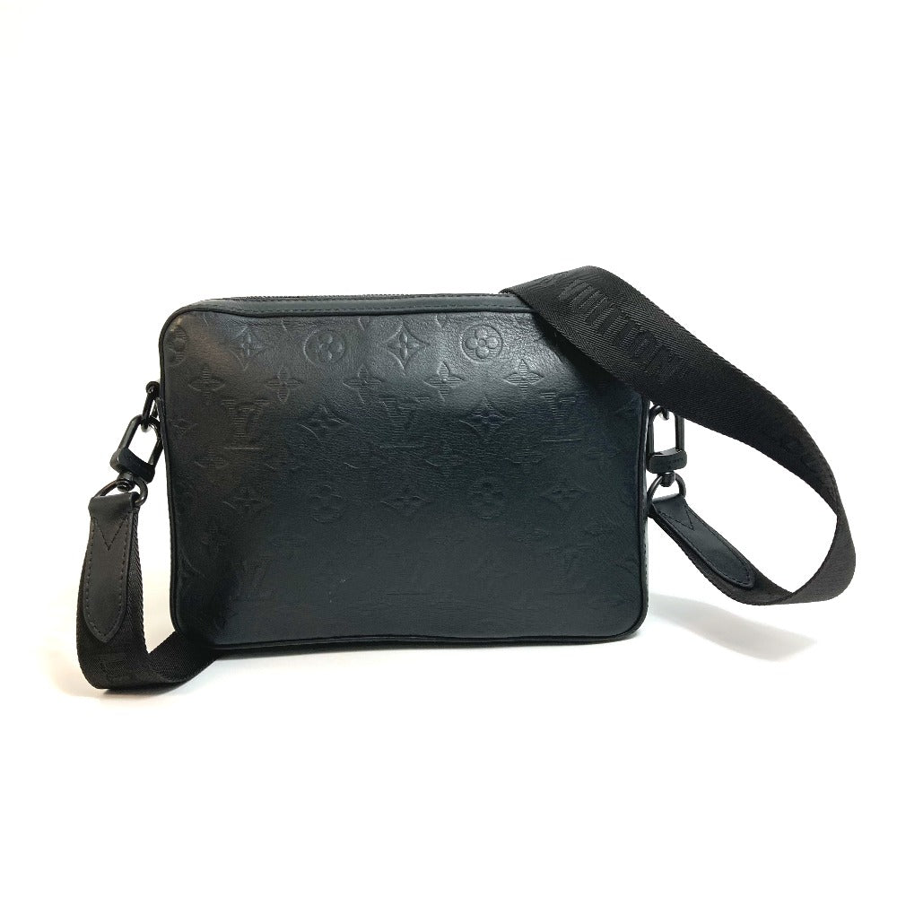 LOUIS VUITTON Sling bag M69827 Monogram shadow leather black Monogram shadow Duo messenger mens Used Authentic