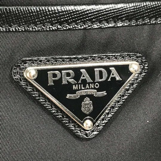 PRADA Handbag BR2288 Nylon / leather black Bag Triangle logo plate Women Used Authentic