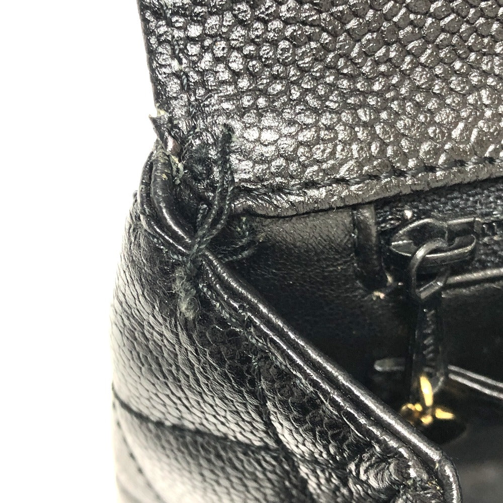 CHANEL Handbag Caviar skin black COCO Mark CC Matrasse quilting Women Used Authentic