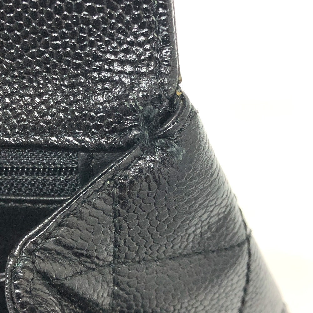 CHANEL Handbag Caviar skin black COCO Mark CC Matrasse quilting Women Used Authentic