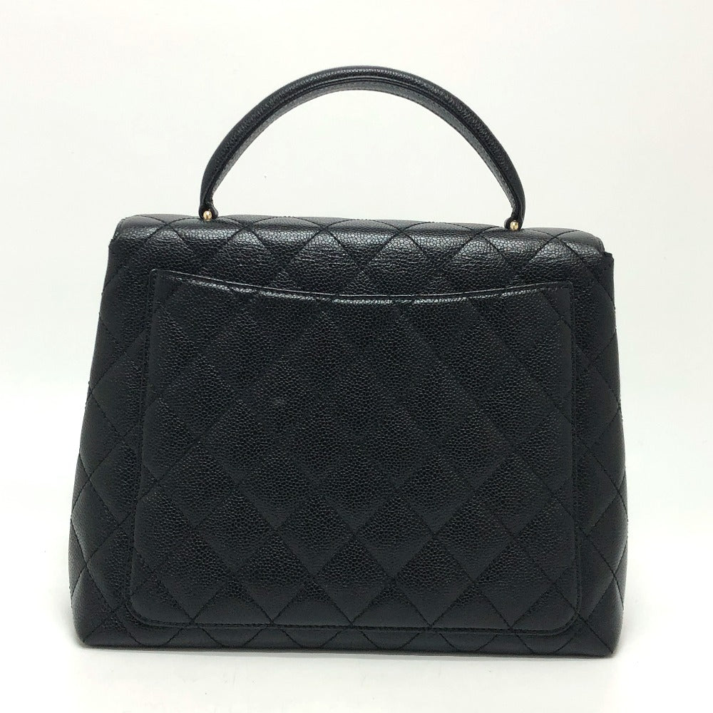 CHANEL Handbag Caviar skin black COCO Mark CC Matrasse quilting Women Used Authentic