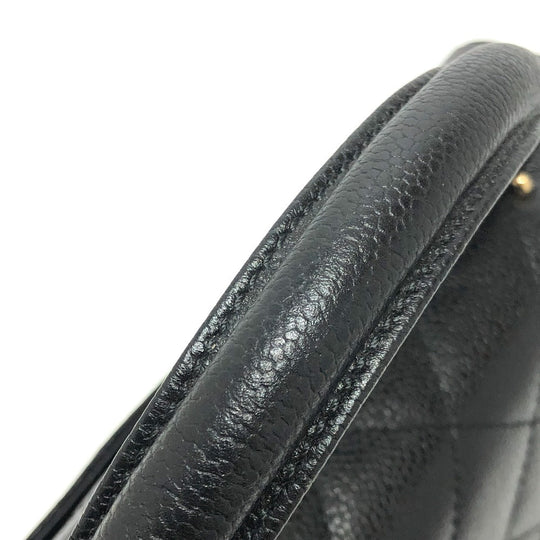 CHANEL Handbag Caviar skin black COCO Mark CC Matrasse quilting Women Used Authentic