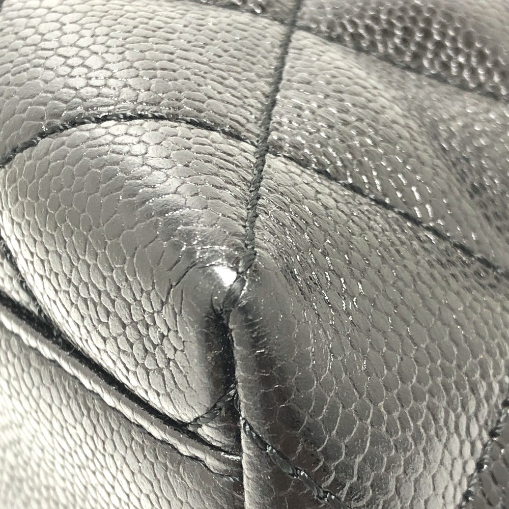 CHANEL Handbag Caviar skin black COCO Mark CC Matrasse quilting Women Used Authentic