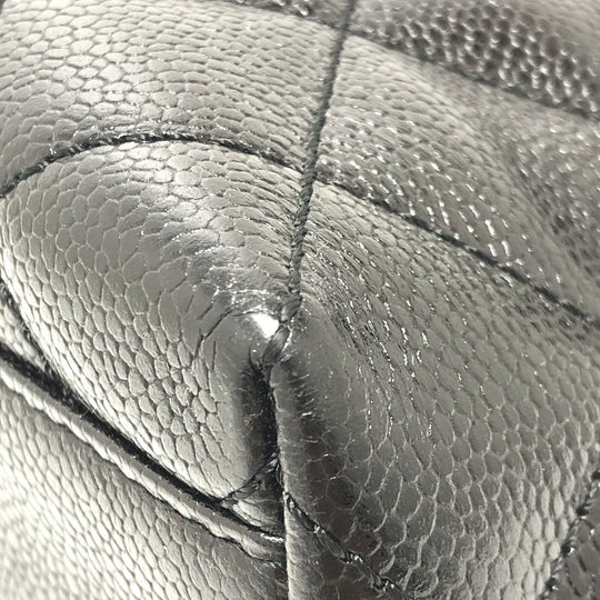 CHANEL Handbag Caviar skin black COCO Mark CC Matrasse quilting Women Used Authentic