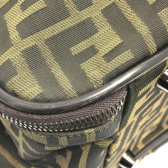 FENDI Boston Duffel bag Nylon / leather khaki Zucca FF logo mens(Unisex) Used Authentic