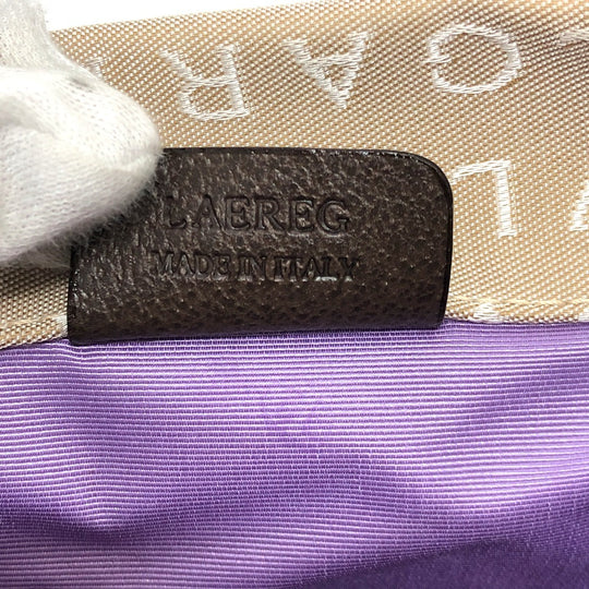BVLGARI Handbag Canvas / leather beige Logo mania Women Used Authentic