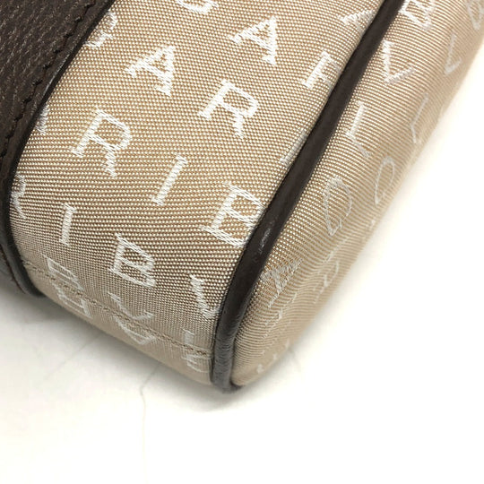 BVLGARI Handbag Canvas / leather beige Logo mania Women Used Authentic