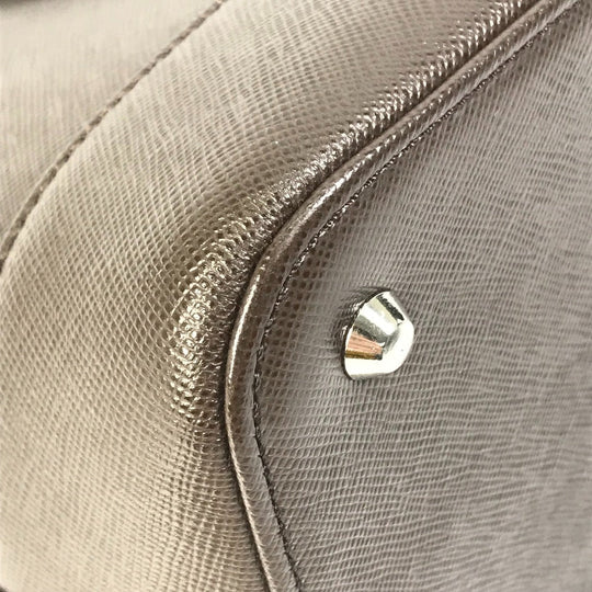 BURBERRY Handbag leather Brown logo check Women Used Authentic