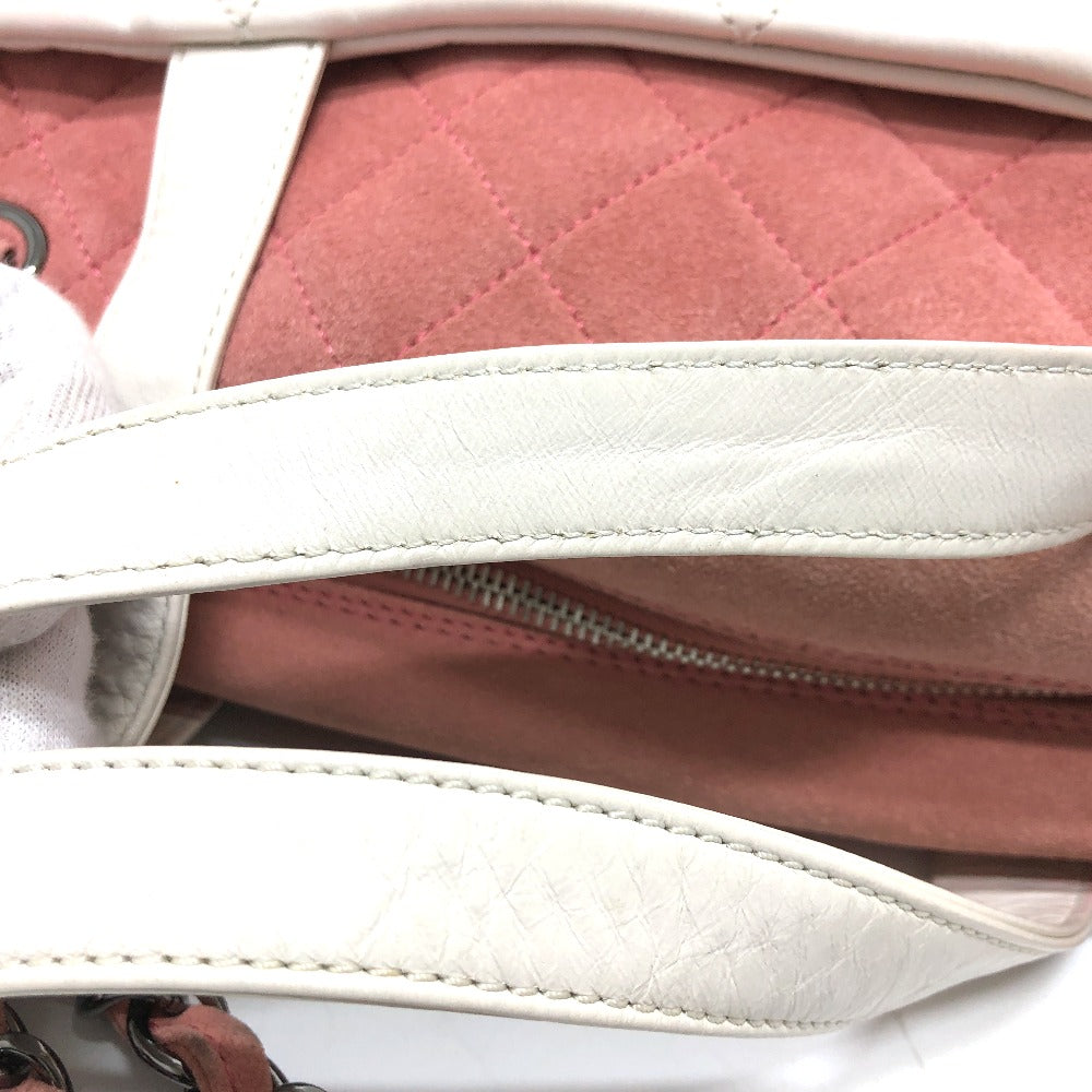 CHANEL Shoulder Bag Leather / suede white CC COCO Mark Portobello Matelasse Women Used Authentic