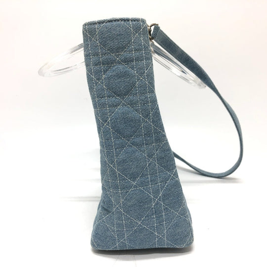 Dior Handbag canvas blue Canage Lady Dior Medium Women Used Authentic