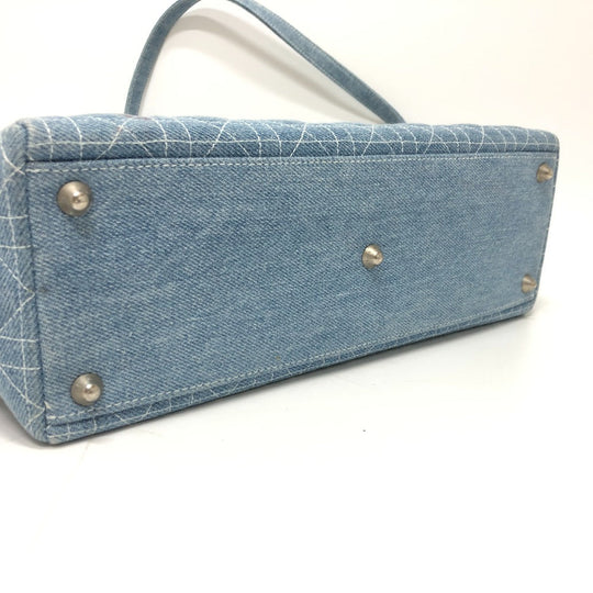 Dior Handbag canvas blue Canage Lady Dior Medium Women Used Authentic