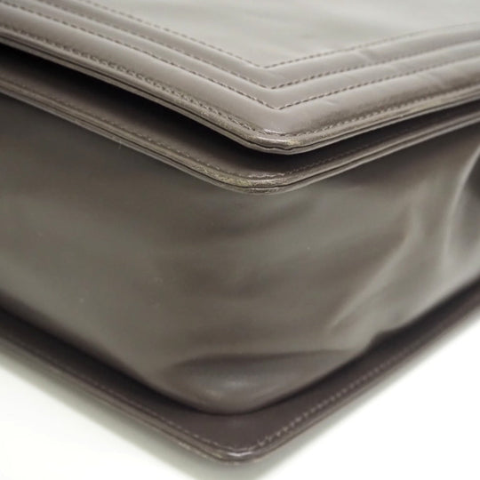 CHANEL Shoulder Bag leather gray ChainShoulder COCO Mark Boy chanel Women Used Authentic