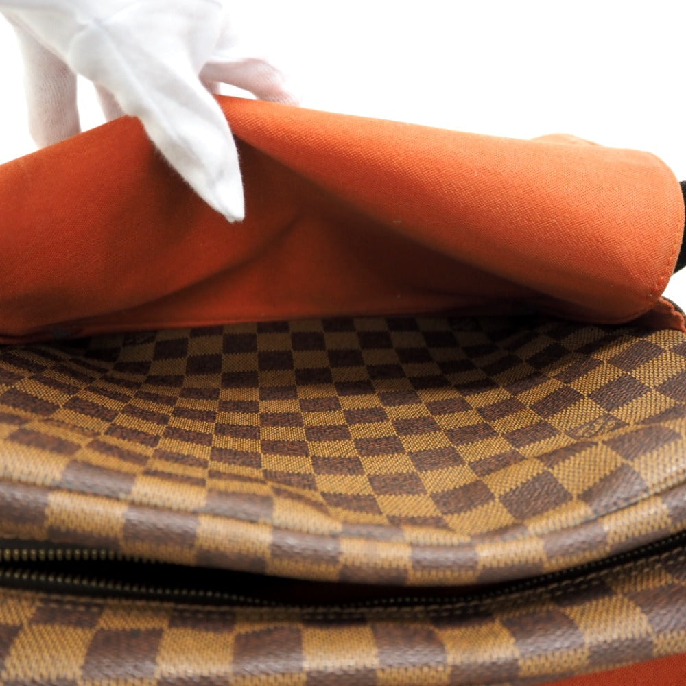 LOUIS VUITTON Messenger bag N45255 leather Brown Damier Naviglio Women Used Authentic