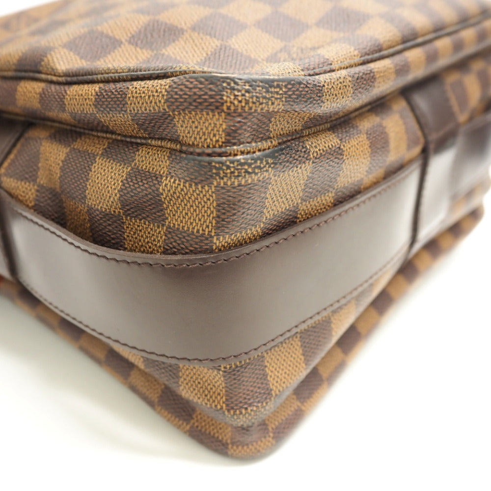 LOUIS VUITTON Messenger bag N45255 leather Brown Damier Naviglio Women Used Authentic