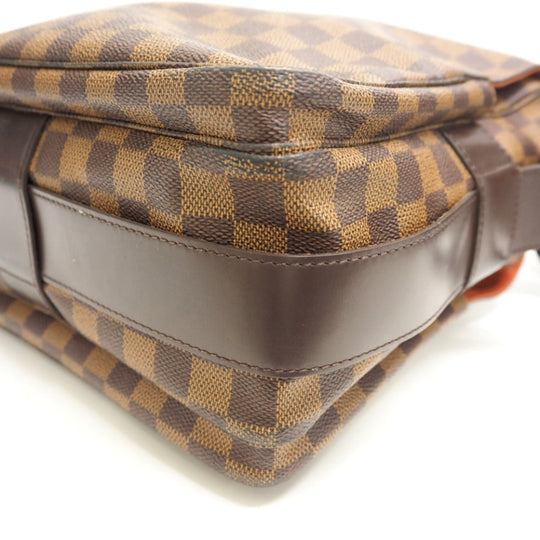 LOUIS VUITTON Messenger bag N45255 leather Brown Damier Naviglio Women Used Authentic