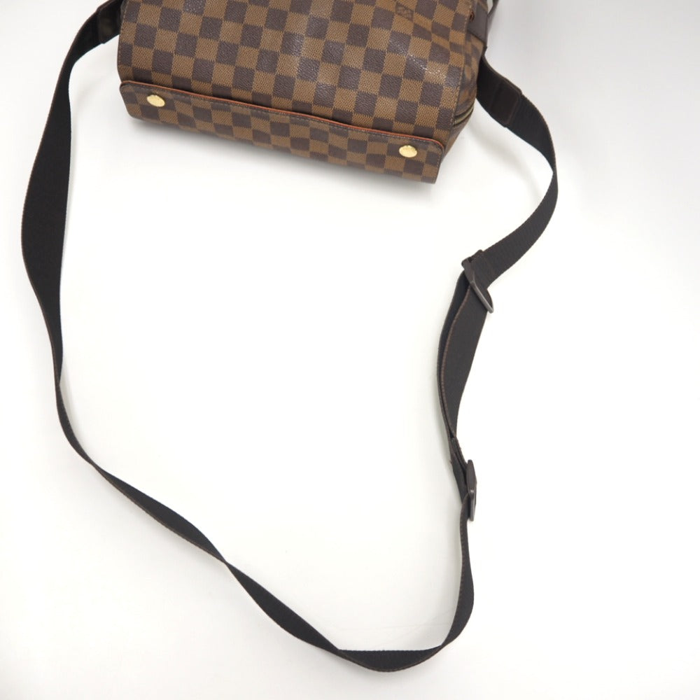 LOUIS VUITTON Messenger bag N45255 leather Brown Damier Naviglio Women Used Authentic