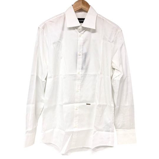 DSQUARED2 blouse S74DM0511 cotton white casual shirt mens S Used Authentic