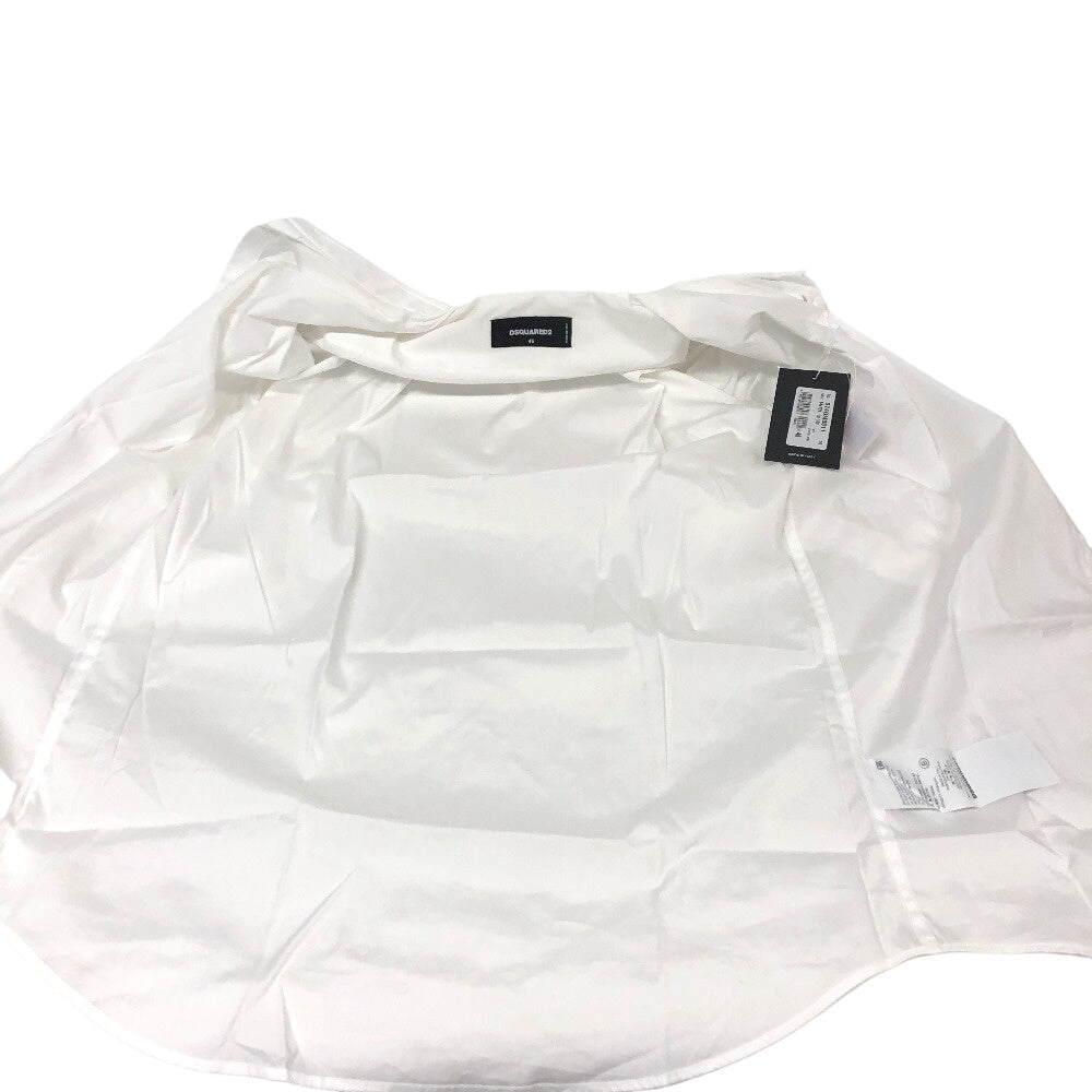 DSQUARED2 blouse S74DM0511 cotton white casual shirt mens S Used Authentic