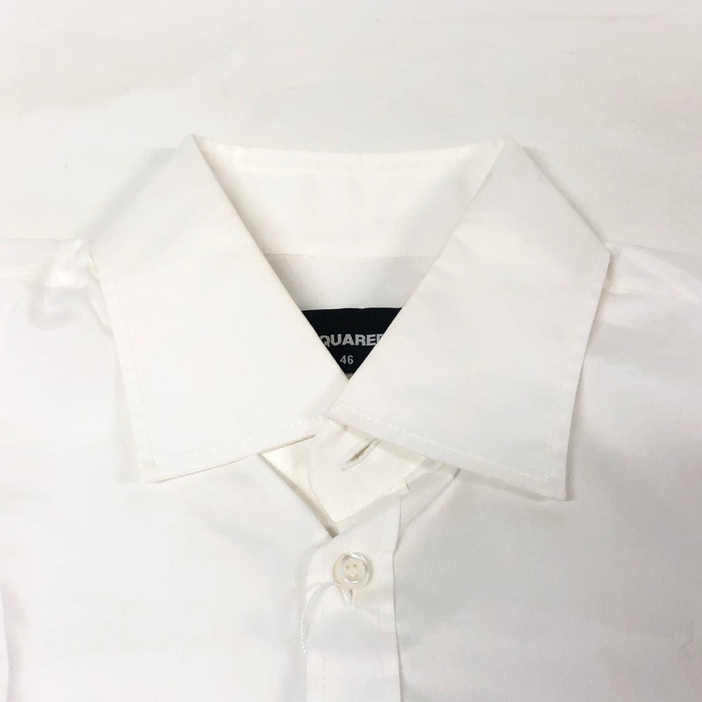 DSQUARED2 blouse S74DM0511 cotton white casual shirt mens S Used Authentic