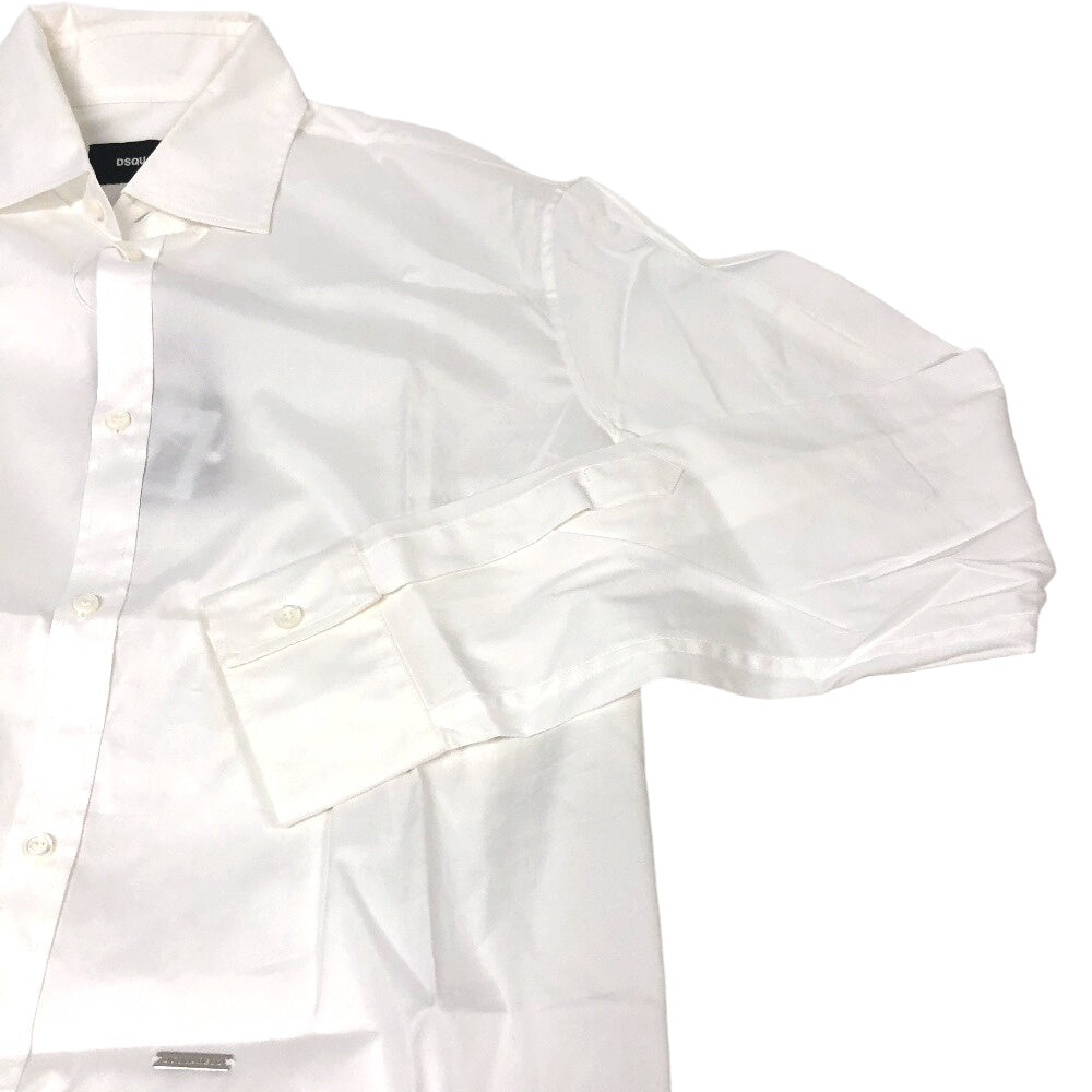 DSQUARED2 blouse S74DM0511 cotton white casual shirt mens S Used Authentic