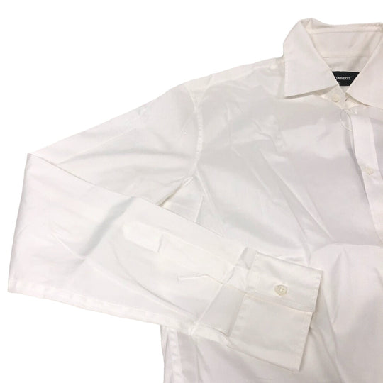 DSQUARED2 blouse S74DM0511 cotton white casual shirt mens S Used Authentic
