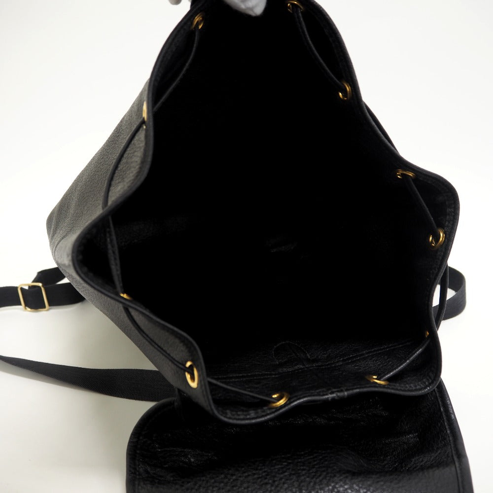HERMES Backpack Buffl black Sac A Dos Baden mens Used Authentic