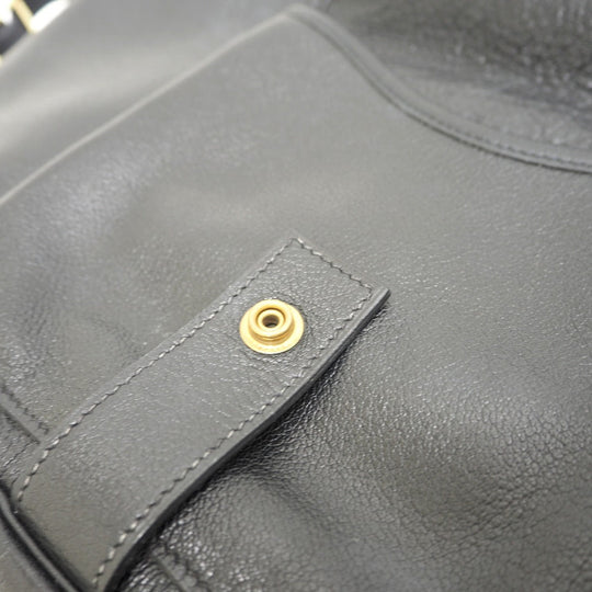 HERMES Backpack Buffl black Sac A Dos Baden mens Used Authentic
