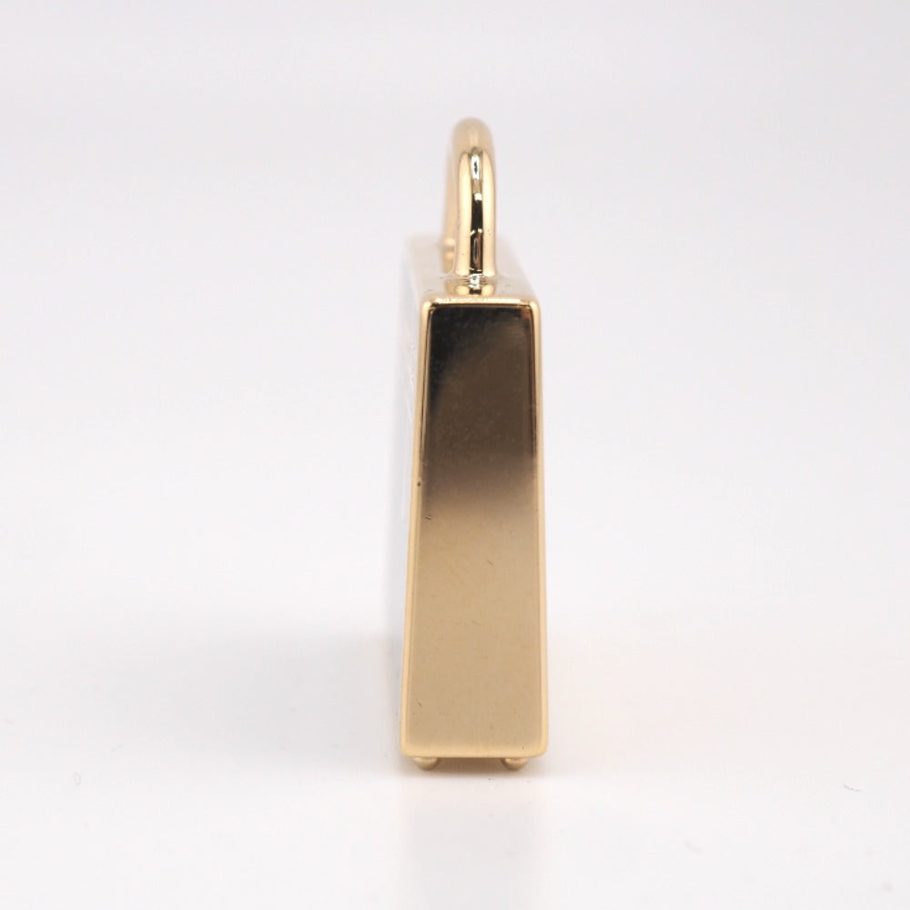 HERMES Necklace 071667FD gold black Pendant top Kelly Curiosity Women Used Authentic