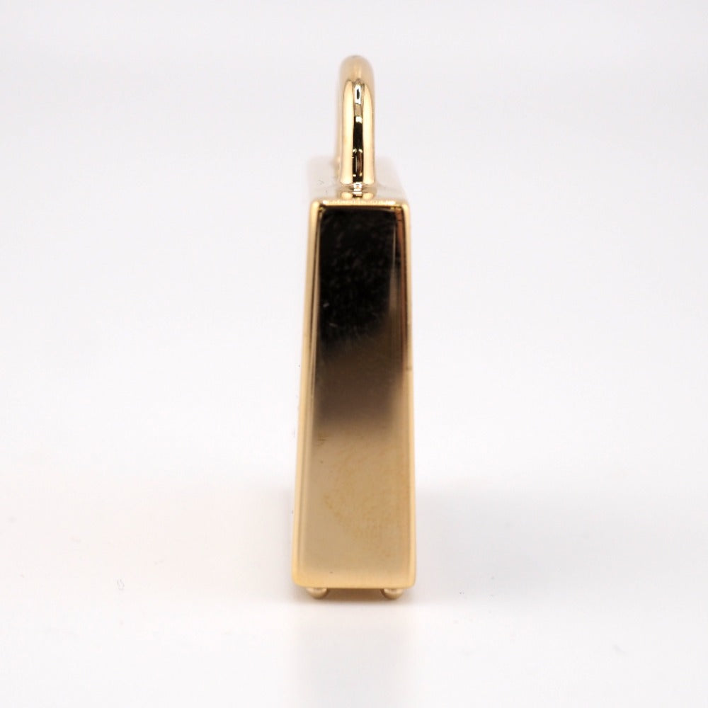 HERMES Necklace 071667FD gold black Pendant top Kelly Curiosity Women Used Authentic