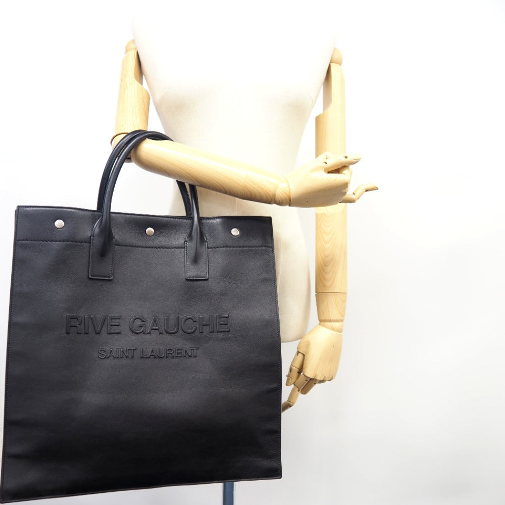 YVES SAINT LAURENT Tote Bag 663970 leather black North South Rive Gauche Women(Unisex) Used Authentic