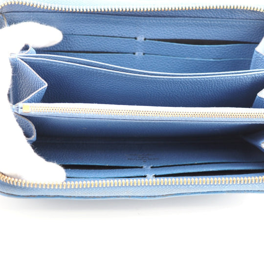 LOUIS VUITTON Long Wallet Purse M41857 leather blue Zip Around Monogram Ann Platt Zippy wallet Women(Unisex) Used Authentic