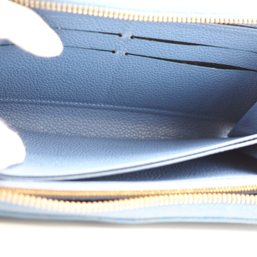 LOUIS VUITTON Long Wallet Purse M41857 leather blue Zip Around Monogram Ann Platt Zippy wallet Women(Unisex) Used Authentic