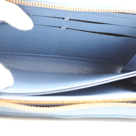LOUIS VUITTON Long Wallet Purse M41857 leather blue Zip Around Monogram Ann Platt Zippy wallet Women(Unisex) Used Authentic