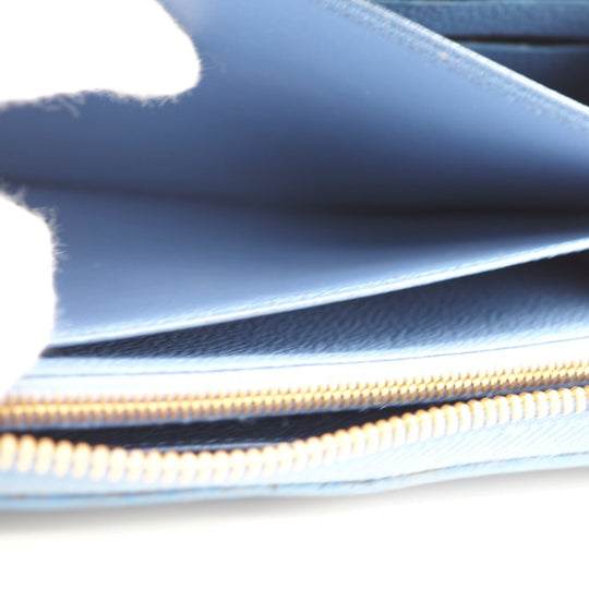 LOUIS VUITTON Long Wallet Purse M41857 leather blue Zip Around Monogram Ann Platt Zippy wallet Women(Unisex) Used Authentic