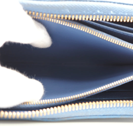 LOUIS VUITTON Long Wallet Purse M41857 leather blue Zip Around Monogram Ann Platt Zippy wallet Women(Unisex) Used Authentic
